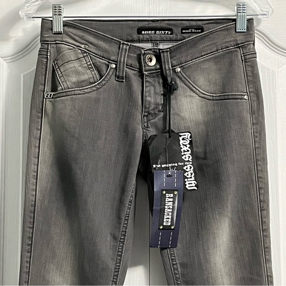 MISS SIXTY NWT SKINNY WILKIE TROUSER denim JEANS women’s size 26 with bracelet - Picture 2 of 16